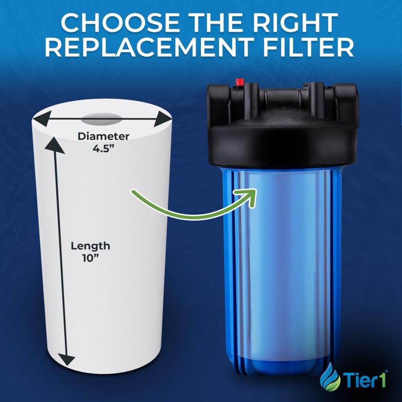 Tier1 1 Micron 10 Inch x 4.5 Inch | Spun Wound Polypropylene Whole House Sediment Water Filter Replacement Cartridge | Compatible with Pentek DGD-2501, 155359-43, SDC-45-1001, Home Water Filter - Image 3